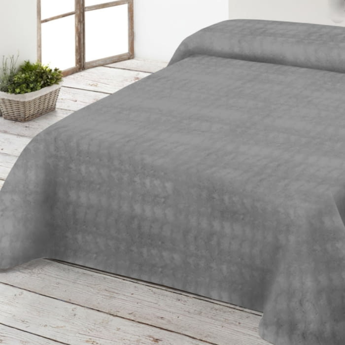 Manta cama muy suave gris