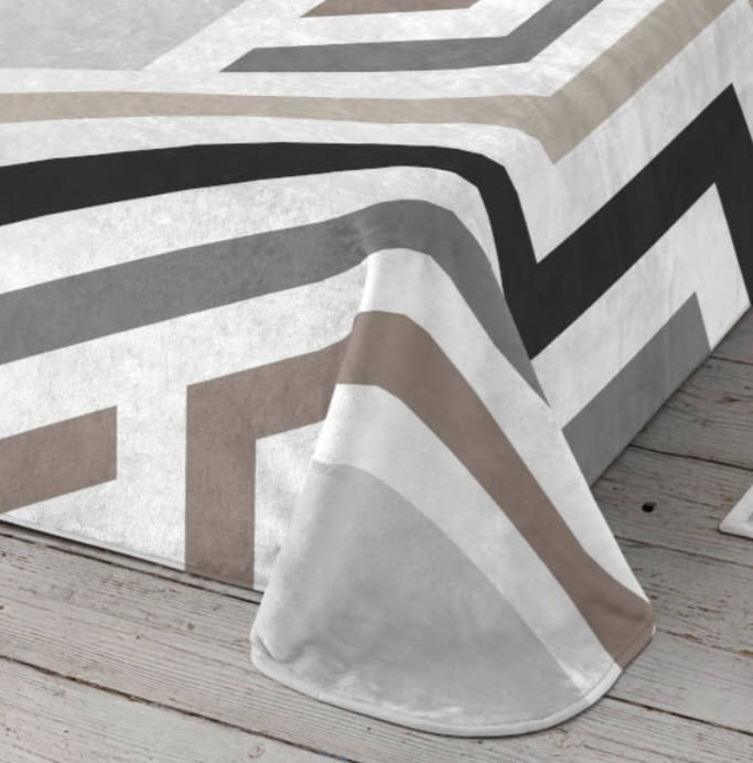 Manta cama muy suave gris moderna - 1