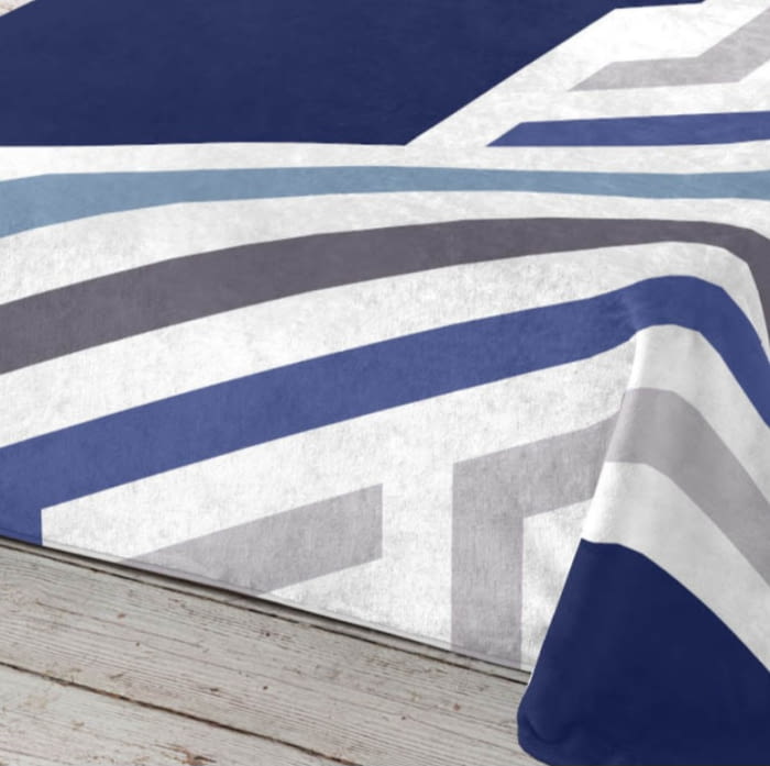 Manta cama muy suave azul moderna - 1