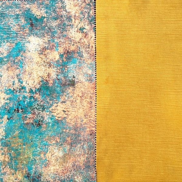 Tela tapicería terciopelo Carrara verde abstracto - 1