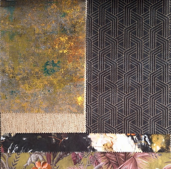 Tela tapicería terciopelo geométrico - 1