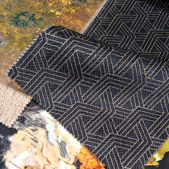 Tela tapicería terciopelo geométrico - 3