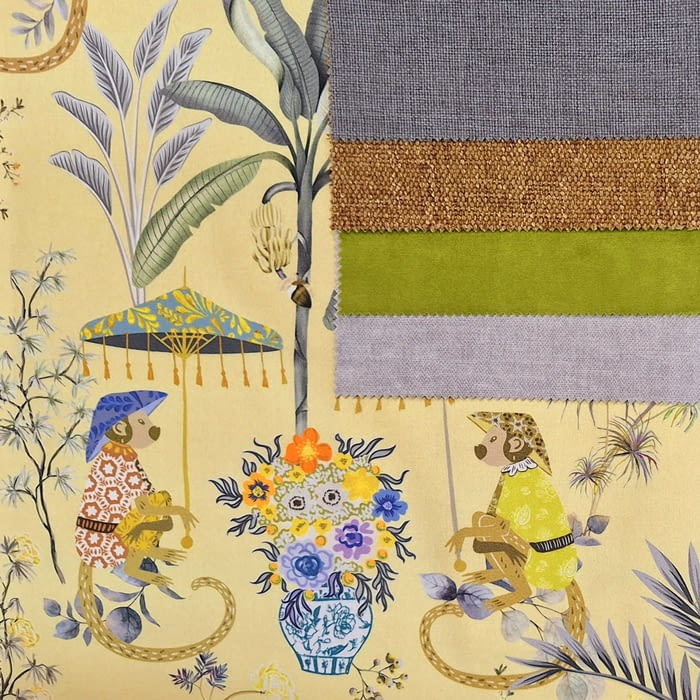 Tela tapicería terciopelo Makian amarillo - 1