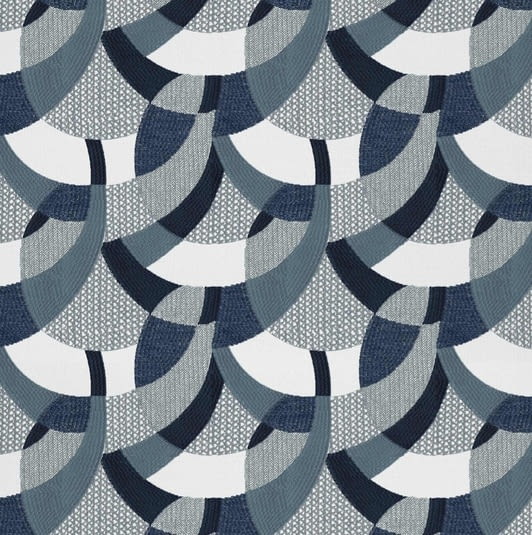 Tela beli geometría azul - 1