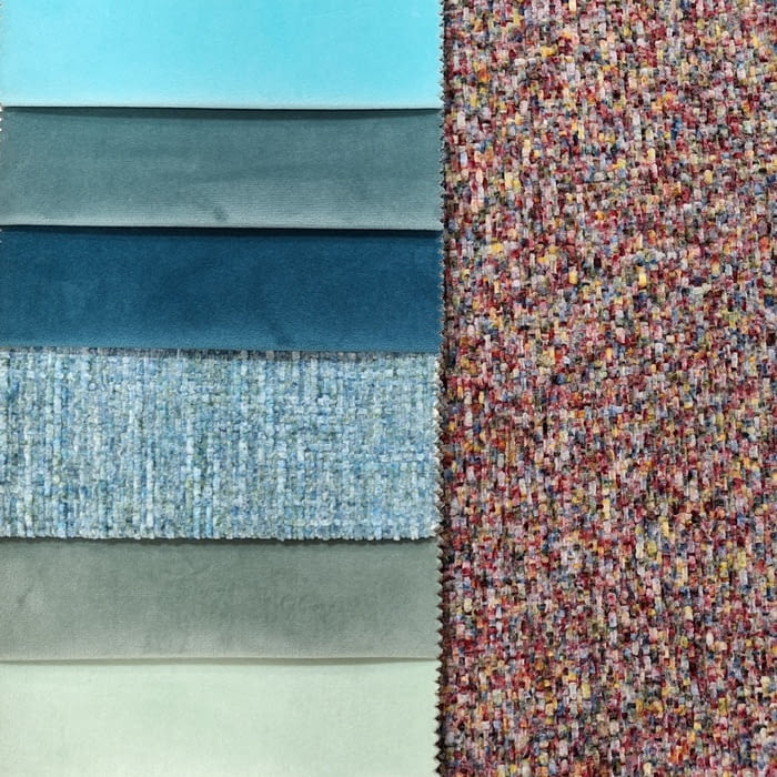 Telas tapicería chenilla azul toppings - 1