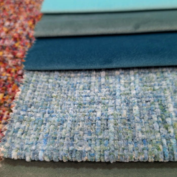 Telas tapicería chenilla azul toppings - 3