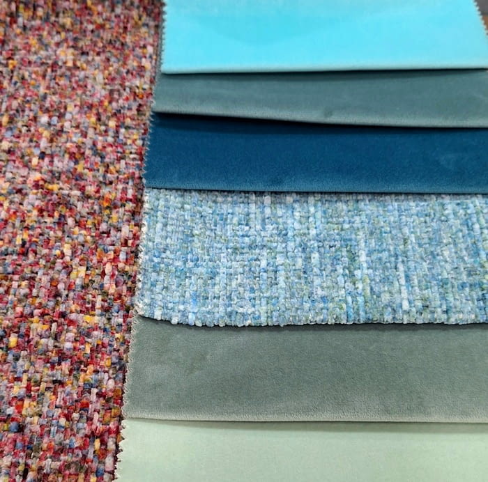 Telas tapicería chenilla azul toppings - 4