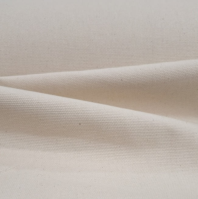 Tela tapicería trama 100% algodón beige crudo - 1