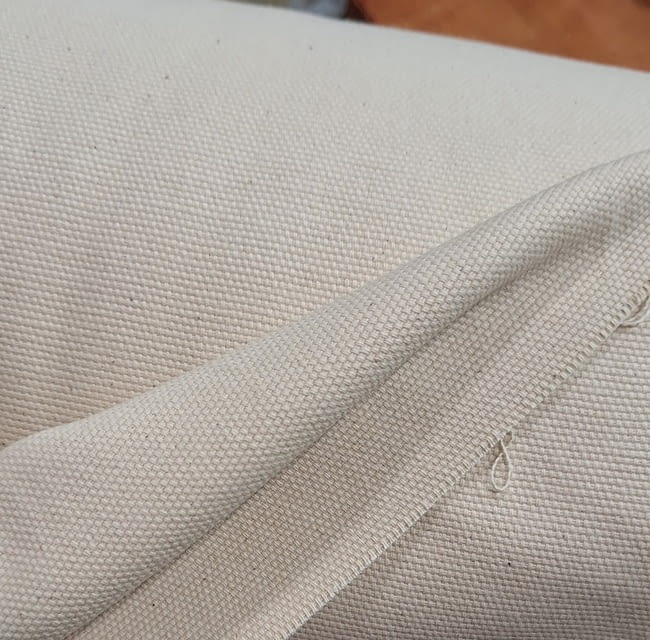 Tela tapicería trama 100% algodón beige crudo - 2