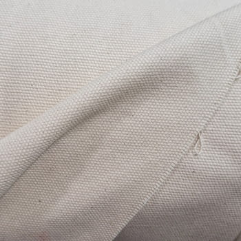 Tela tapicería trama 100% algodón beige crudo - 4