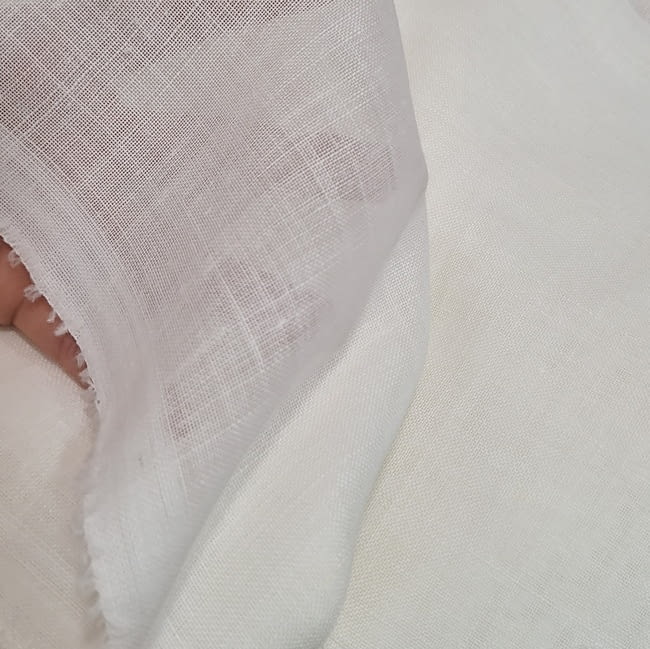 Retal visillo 15% lino blanco 150 x 115 cm - 1