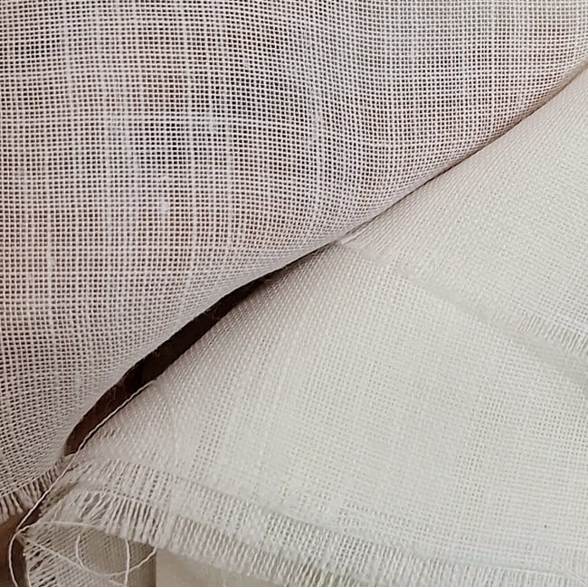 Retal visillo 15% lino blanco 150 x 115 cm - 2