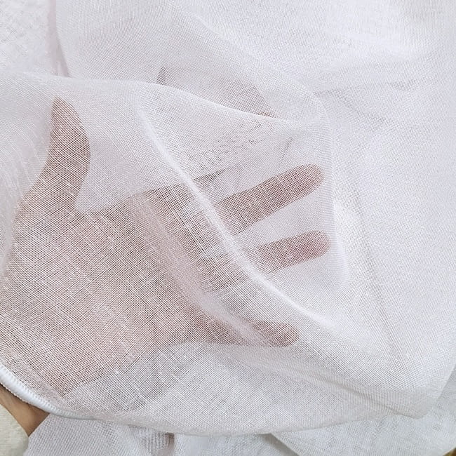 Venta por metros de retal visillo S.M. blanco 120 cm