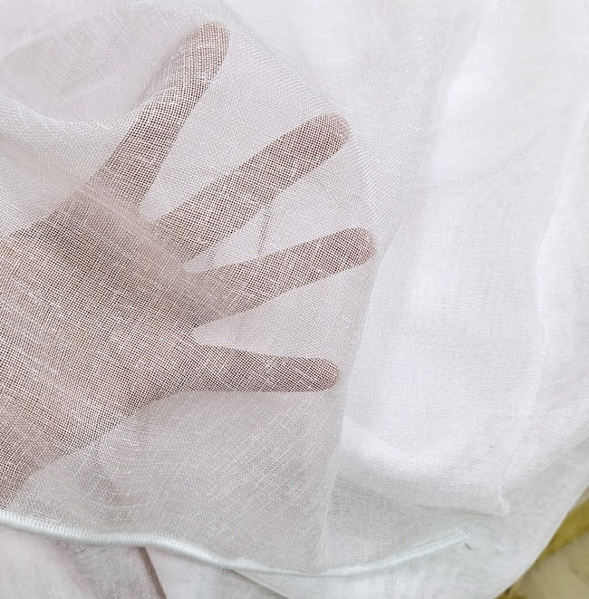 Venta por metros de retal visillo S.M. blanco 120 cm - 3