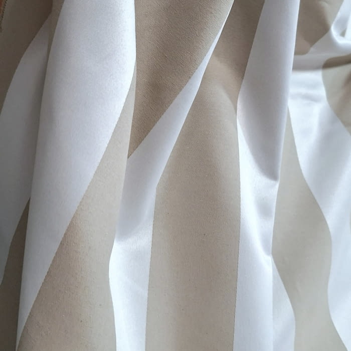 Tela tapicería rayas seda beige topo - 1