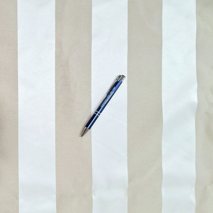 Tela tapicería rayas seda beige topo - 4