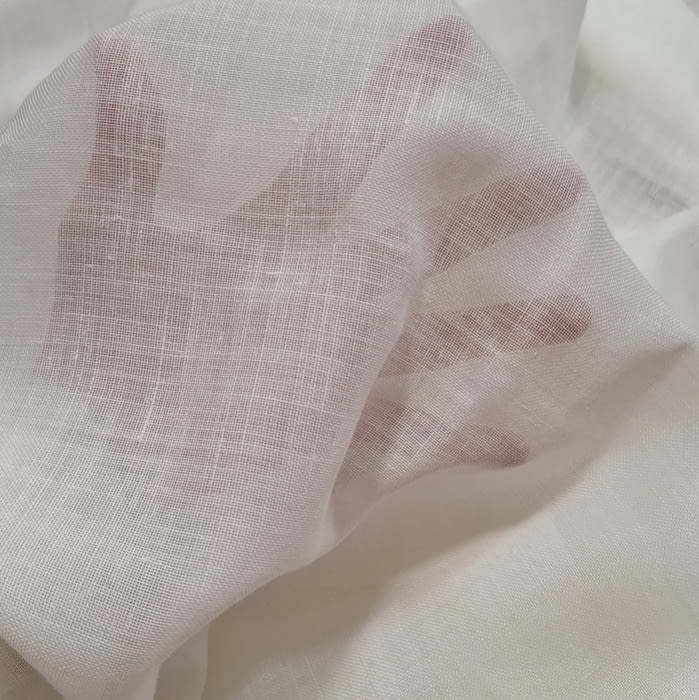 Retales visillo 20% lino blanco