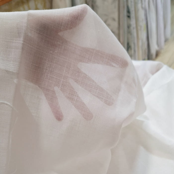 Retales visillo 20% lino blanco - 3