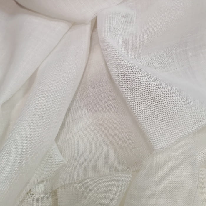 Retales visillo 20% lino blanco - 4