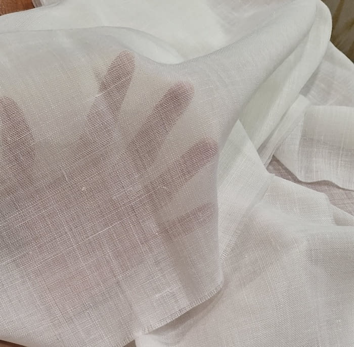 Retales visillo 20% lino blanco - 5