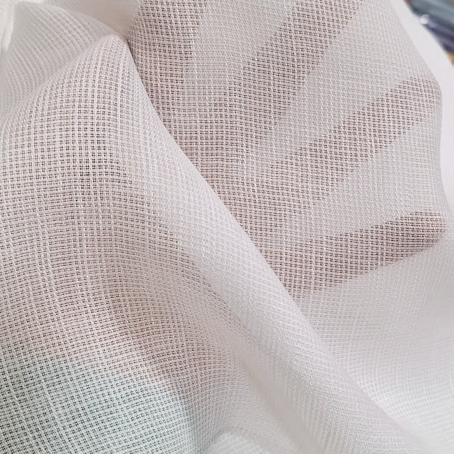 Retal visillo blanco cuadraditos 130 x 180 cm