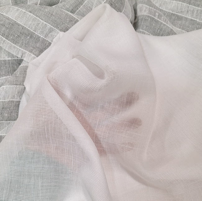 Retal visillo blanco cuadraditos 130 x 180 cm - 4