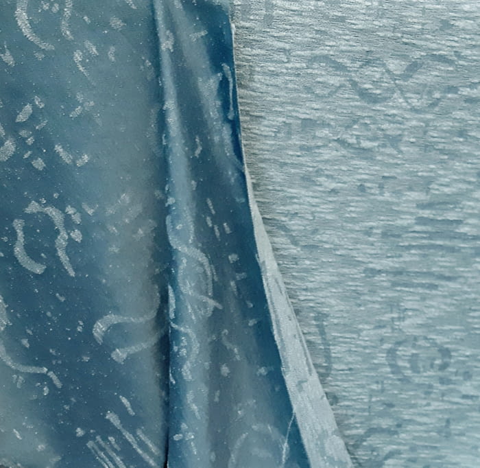 Tela Tapicería azul reversible