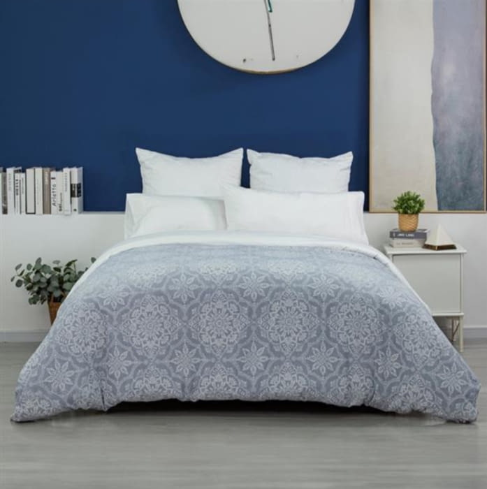 Fundas nórdicas jacquard azul. Cama 135, 150, 180