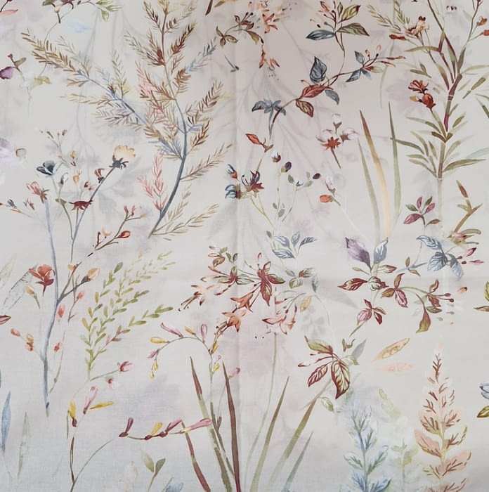 Fundas nórdicas beige de percal flores. Cama 180 - 2