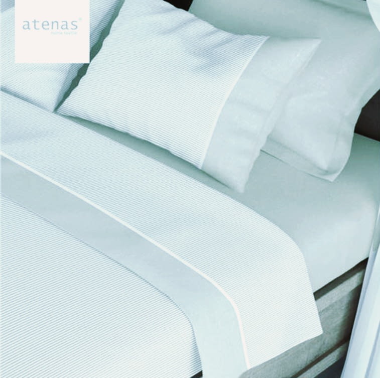 Juego de sábanas rayitas azules. Cama 180