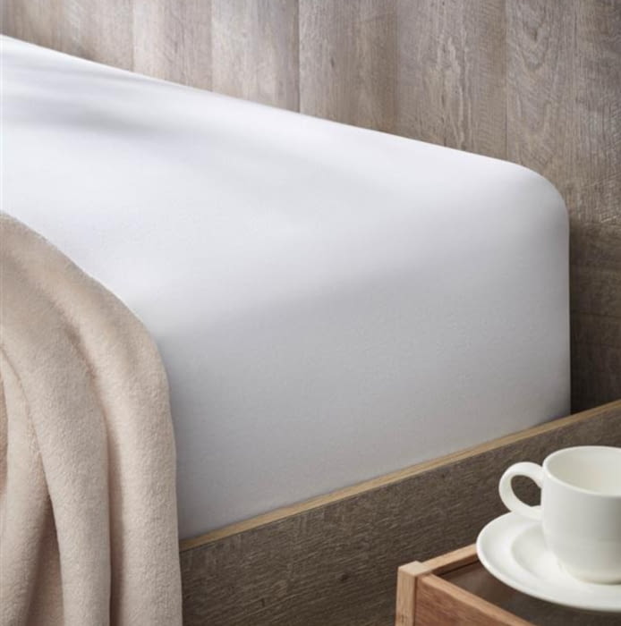 Sábana bajera blanca de punto algodón orgánico