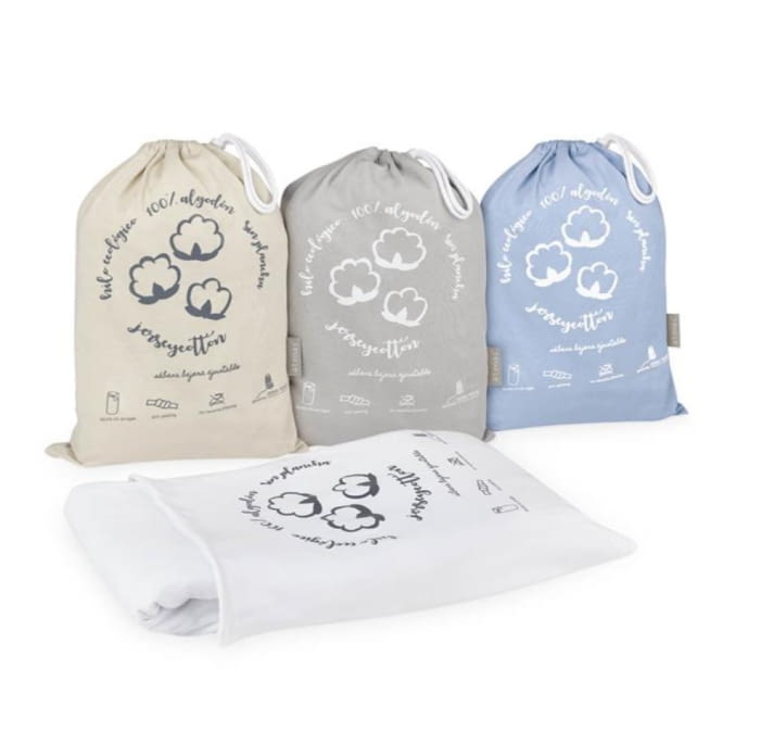 Sábana bajera blanca de punto algodón orgánico - 1