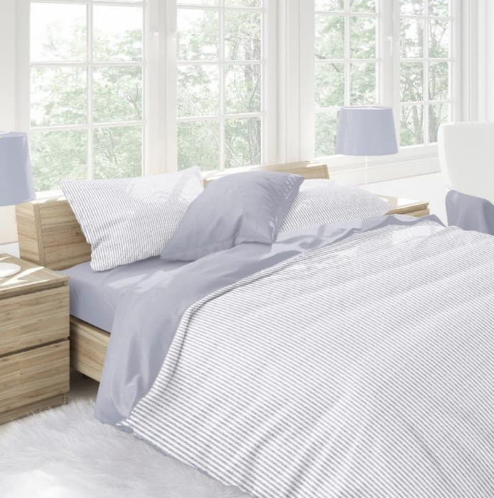 Funda nórdica líneas azules. Cama 90, 105, 180