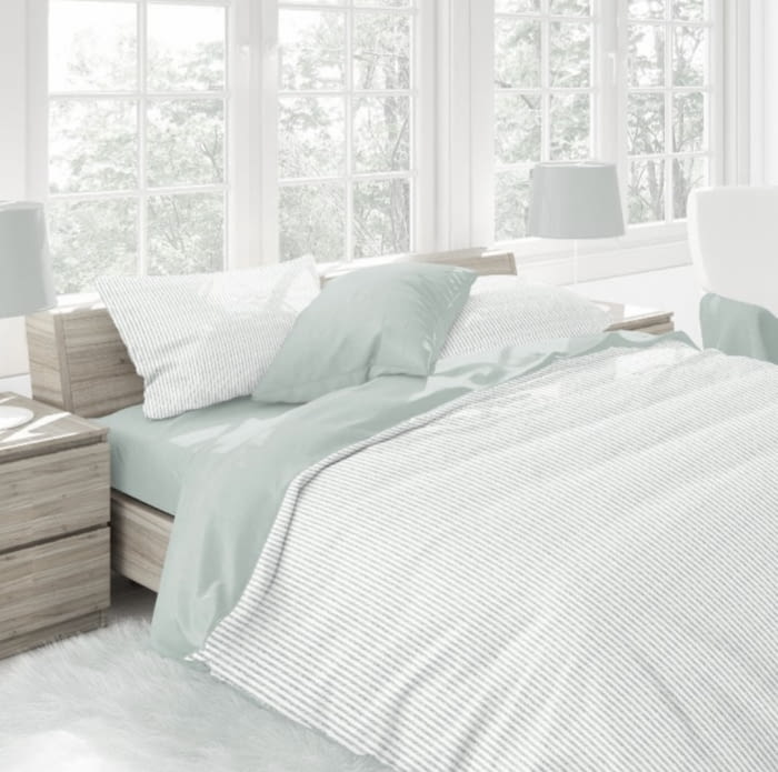 Funda nórdica líneas verdes. Cama 90 y 105