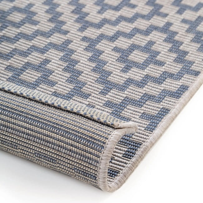 Alfombra rombos azul 120 x 170 - 1