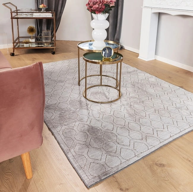 Alfombra gris colmena 100 x 150 - 1