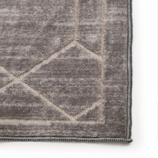 Alfombra gris geométrica 100 x 150 - 2