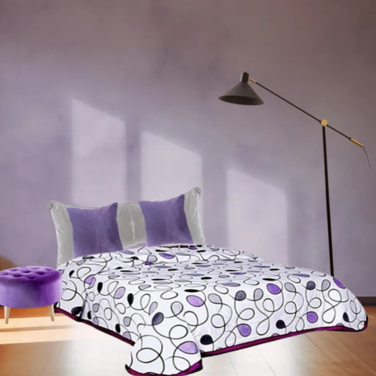 Colcha reversible morada y gris Cama 150
