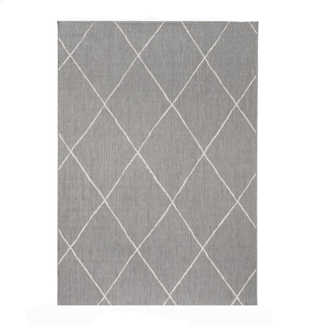 Alfombra exterior rombos gris 120 x 170