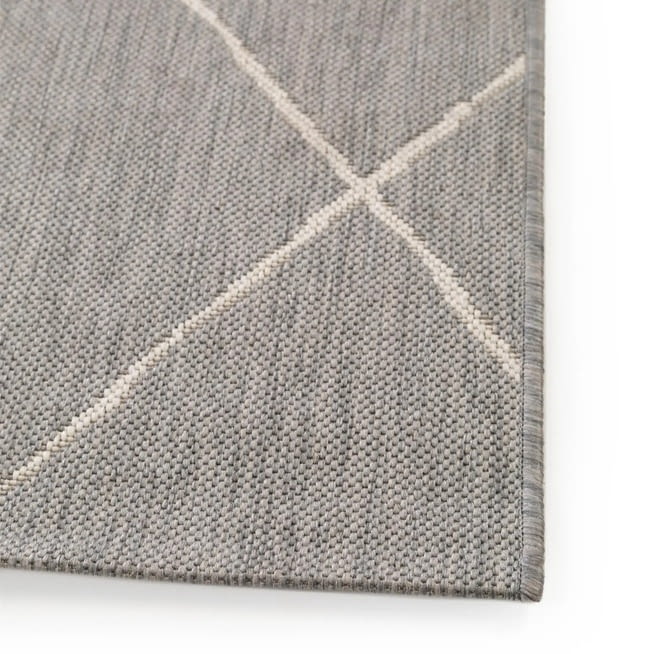 Alfombra exterior rombos gris 120 x 170 - 2