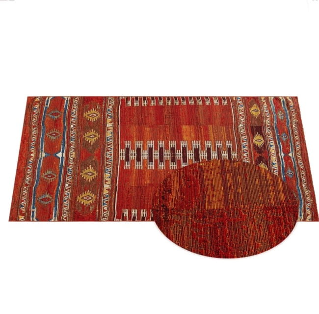 Alfombra étnica roja 80 x 165
