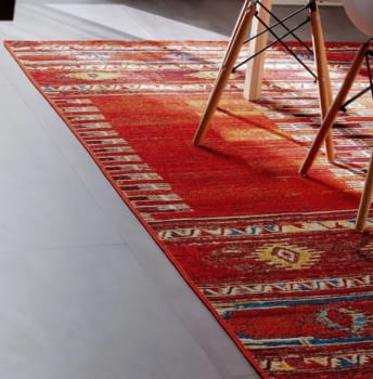 Alfombra étnica roja 80 x 165 - 3