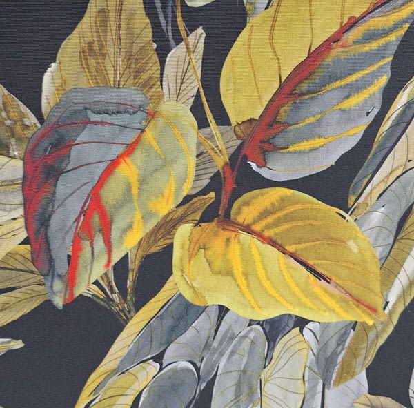 Tela exterior negra con hojas - 3