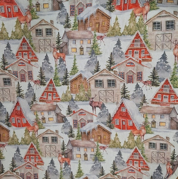 Tela por metros de Navidad ciervos - 4