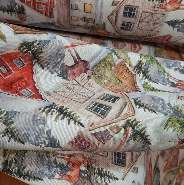 Tela por metros de Navidad ciervos - 5