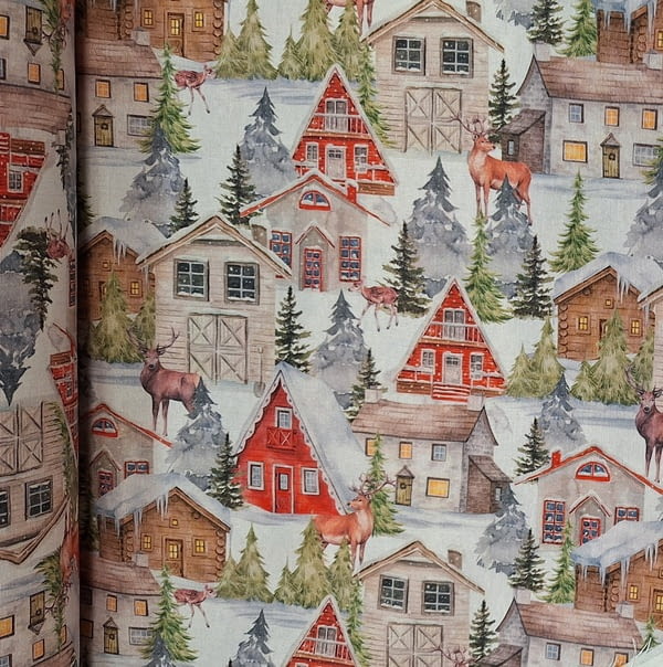 Tela por metros de Navidad ciervos - 6