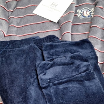 Pijama de coralina Hombre rayitas - 3
