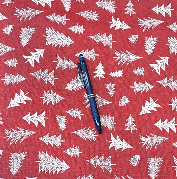 Tela Navidad antimanchas roja abetos - 2