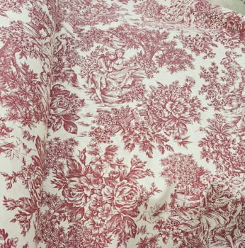Tela toile de jouy granate - 3