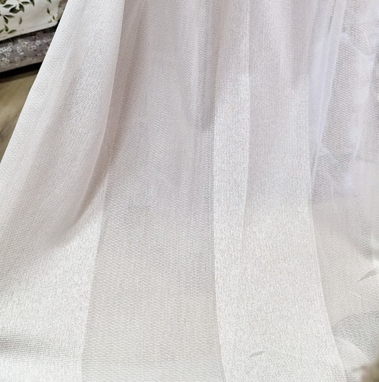 Tela visillo blanco rayas anchas